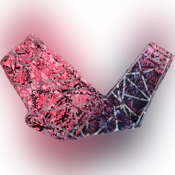 Danskin Pink and Black Abstract Leggings - Picture 1 of 7